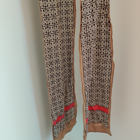 Authentic Givenchy Skinny Silk Scarf 4G Logo - Picture 7 of 15